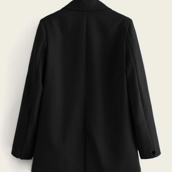 Classy Timeless Double Breasted Lapel Neck Blazer black - Picture 14 of 16